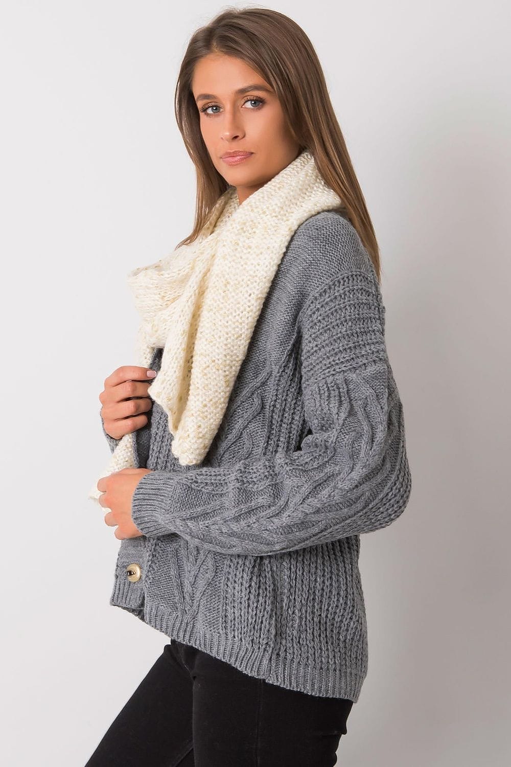 Elegant Women’s Brown Metallic Scarf - ShalayeFashion