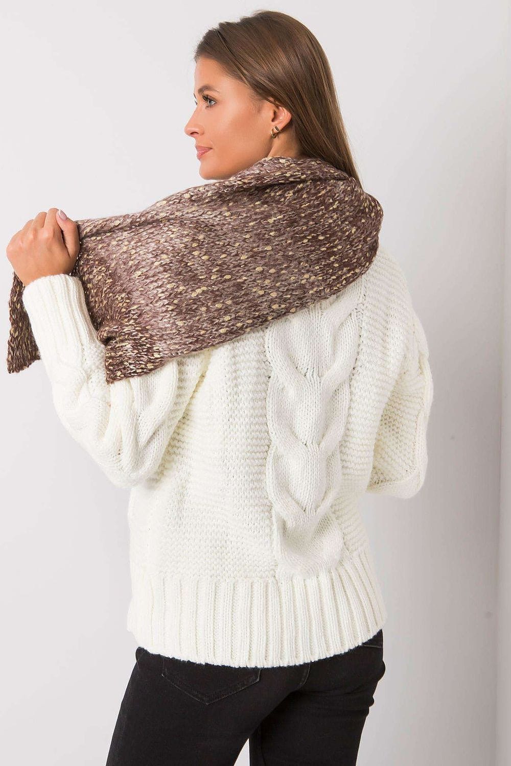 Elegant Women’s Brown Metallic Scarf - ShalayeFashion