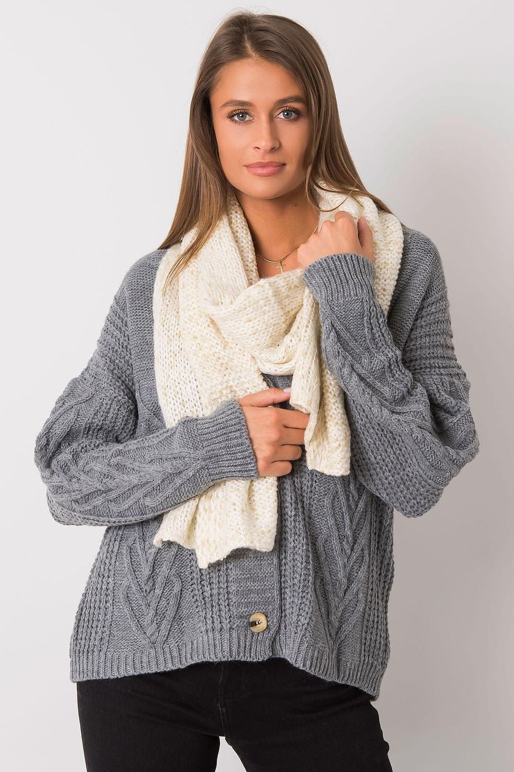 Elegant Women’s Brown Metallic Scarf - ShalayeFashion