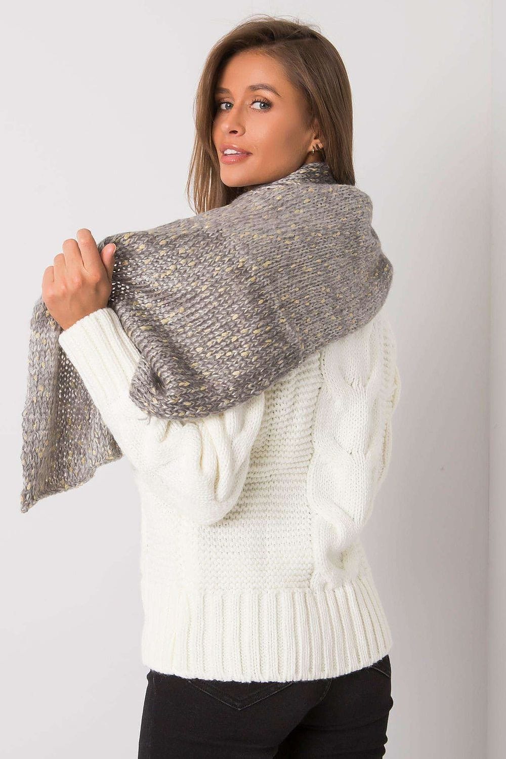 Elegant Women’s Brown Metallic Scarf - ShalayeFashion