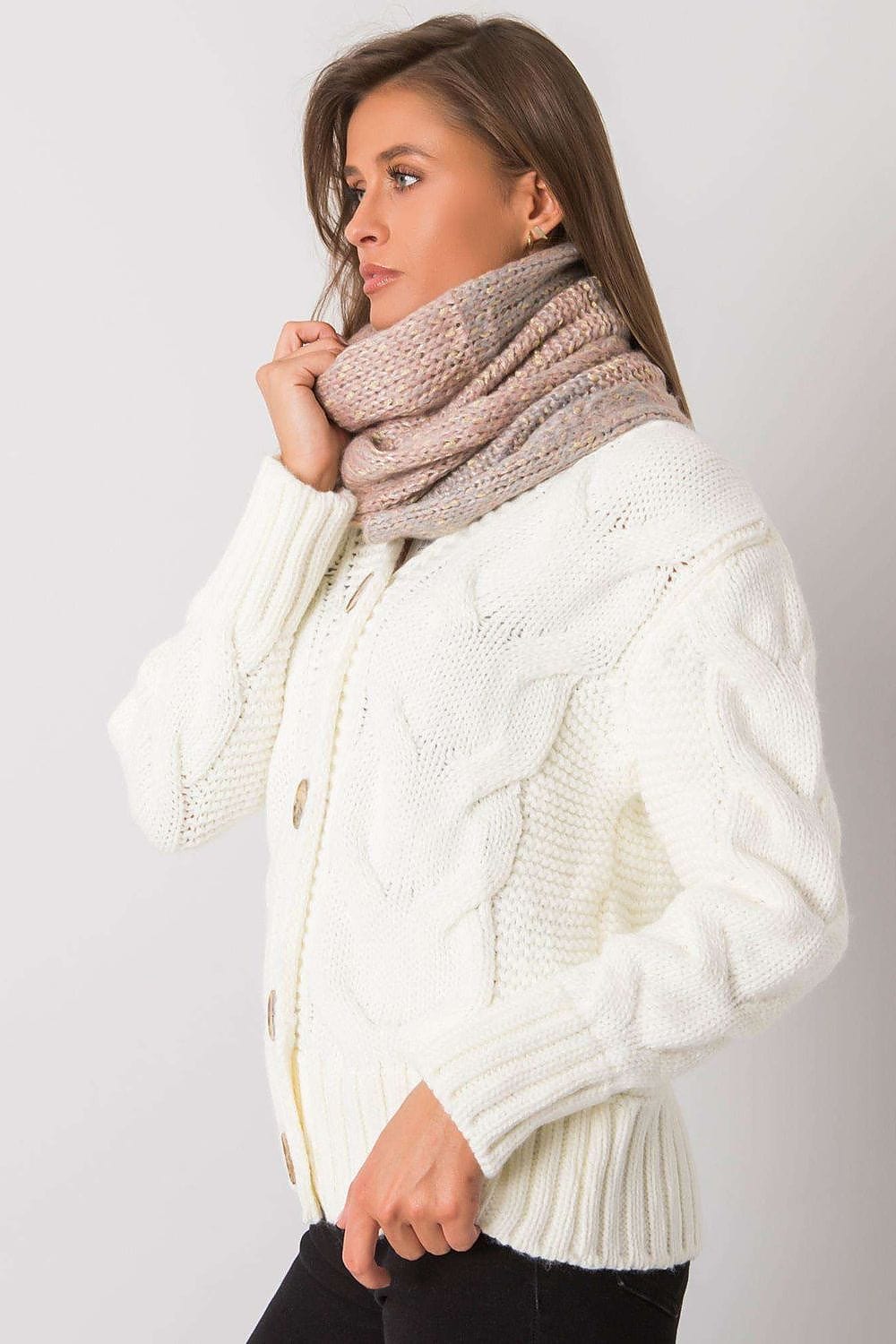 Elegant Women’s Brown Metallic Scarf - ShalayeFashion