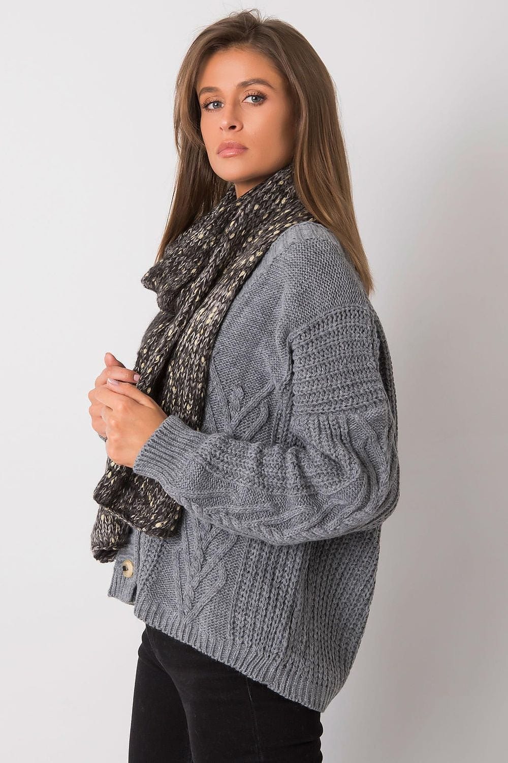 Elegant Women’s Brown Metallic Scarf - ShalayeFashion