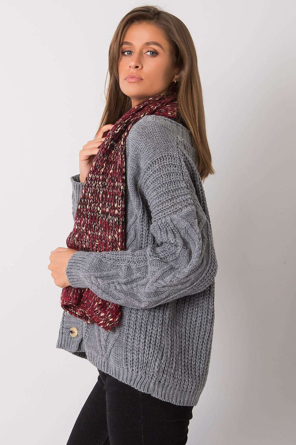 Elegant Women’s Brown Metallic Scarf - ShalayeFashion