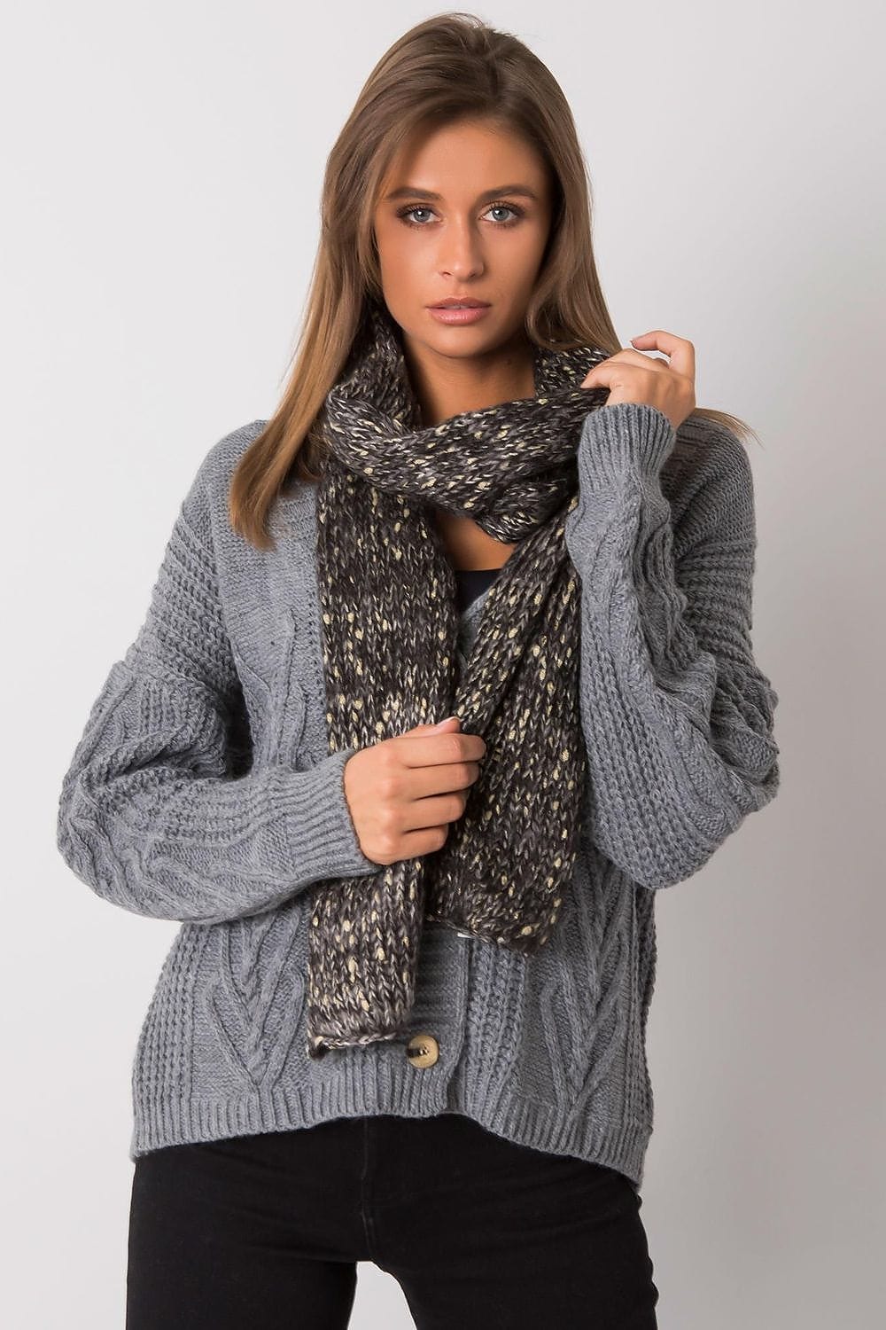 Elegant Women’s Brown Metallic Scarf - ShalayeFashion