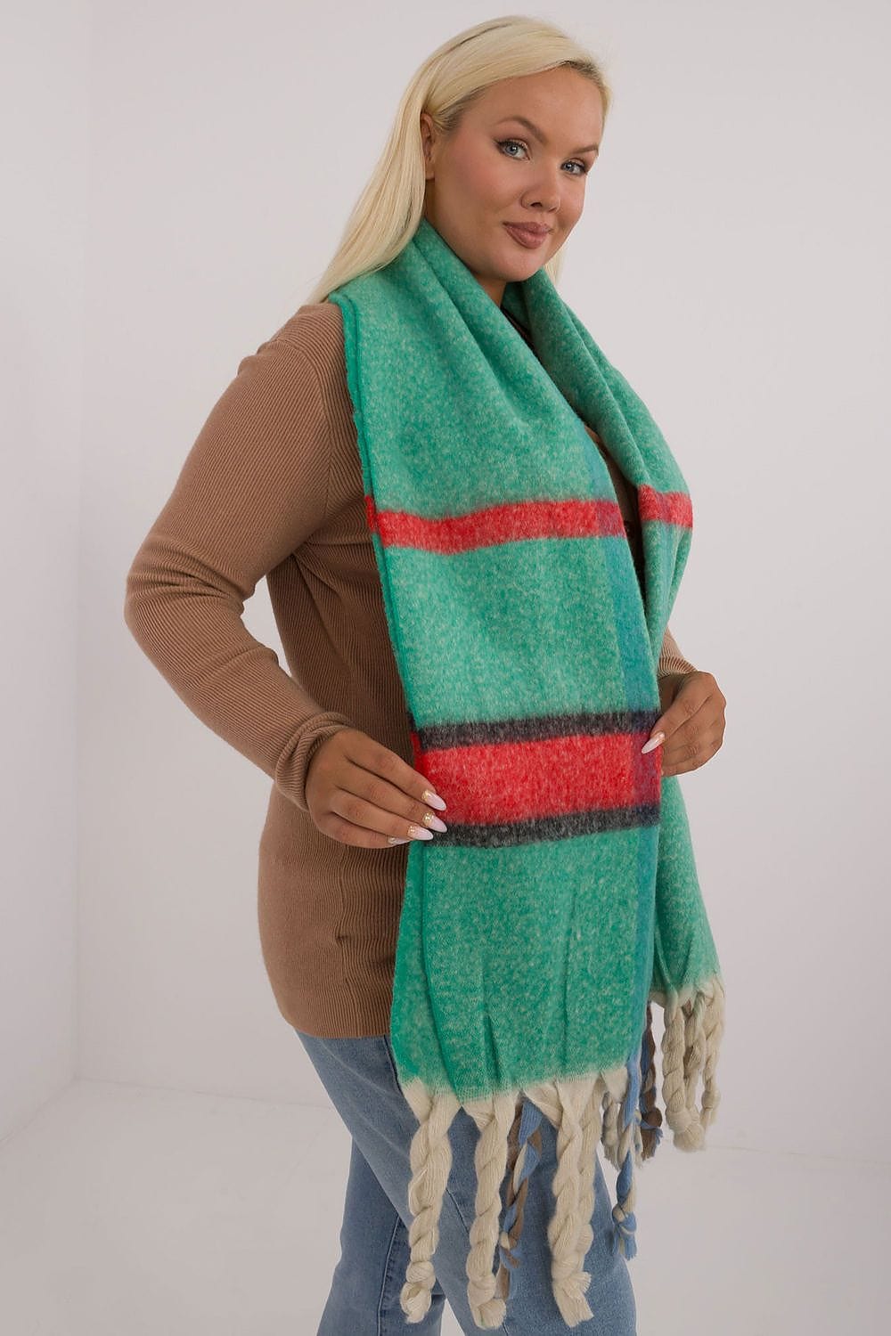 Elegant Women’s Check Winter Scarf - ShalayeFashion