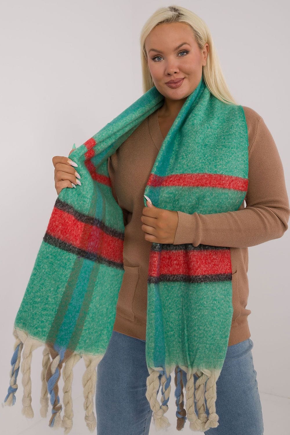 Elegant Women’s Check Winter Scarf - ShalayeFashion
