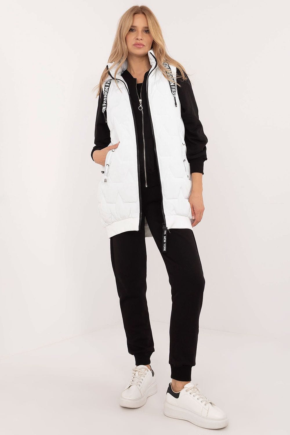 Elegant Women’s Quilted Hooded Vest - ShalayeFashion