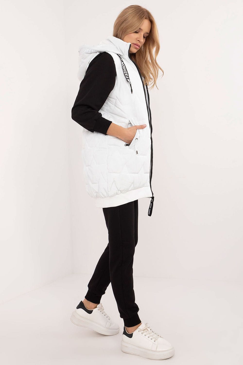 Elegant Women’s Quilted Hooded Vest - ShalayeFashion