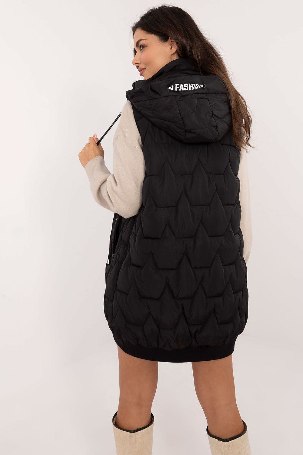 Elegant Women’s Quilted Hooded Vest - ShalayeFashion