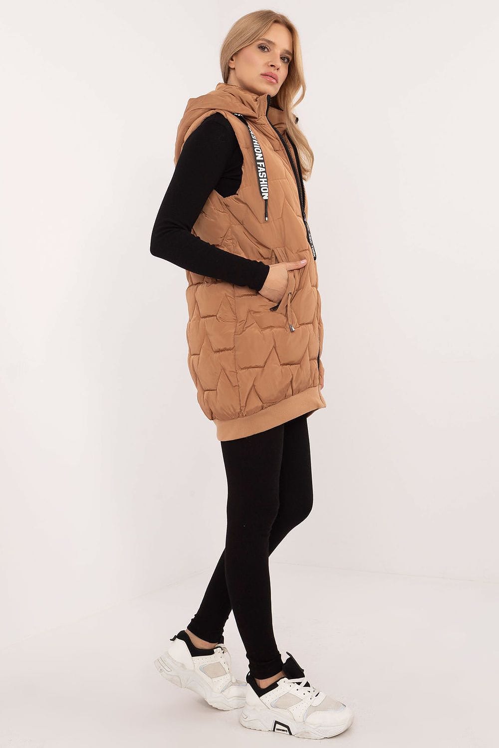 Elegant Women’s Quilted Hooded Vest - ShalayeFashion