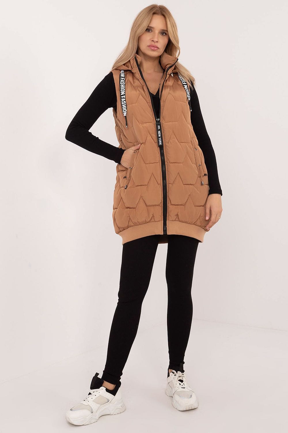 Elegant Women’s Quilted Hooded Vest - ShalayeFashion