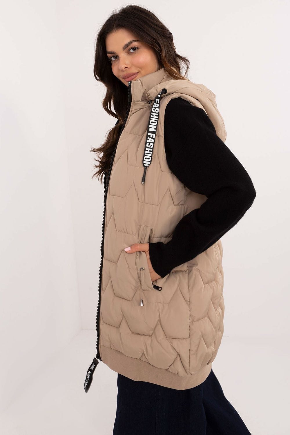Elegant Women’s Quilted Hooded Vest - ShalayeFashion