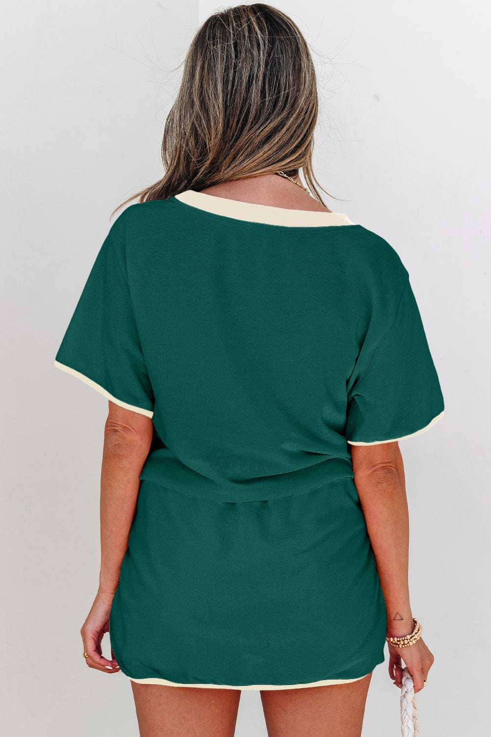 Evergreen Colorblock Tee & Skort Set - ShalayeFashion
