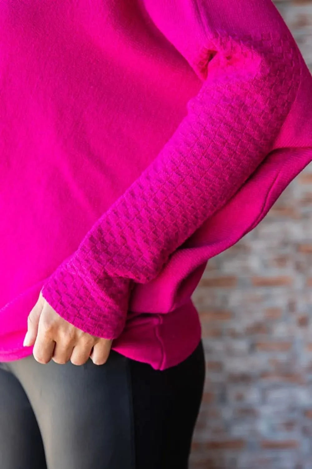 First Love Full Size Asymmetrical Hem Dolman Sleeve Sweater - ShalayeFashion