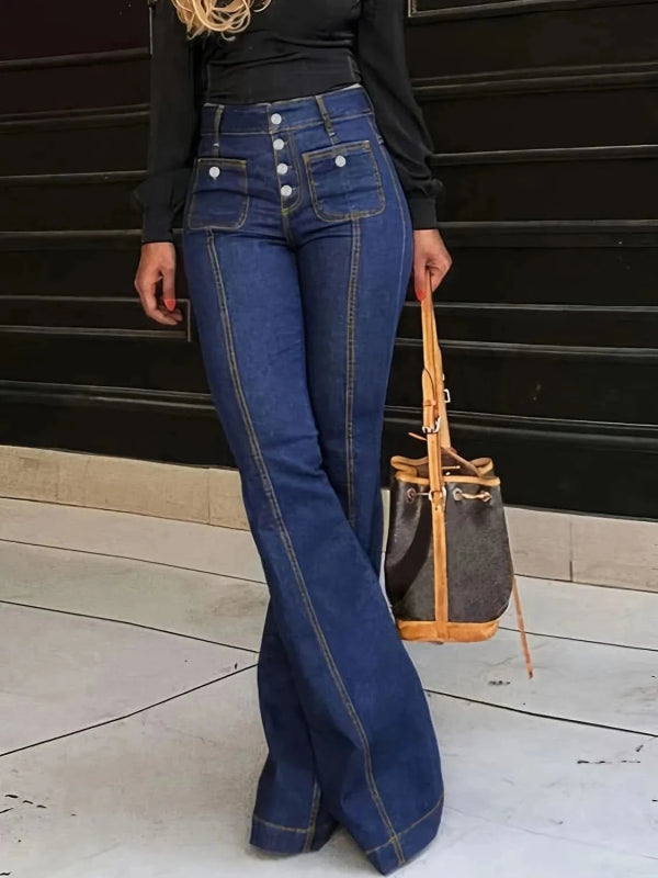 Flare Jeans with Pockets - ShalayeFashion