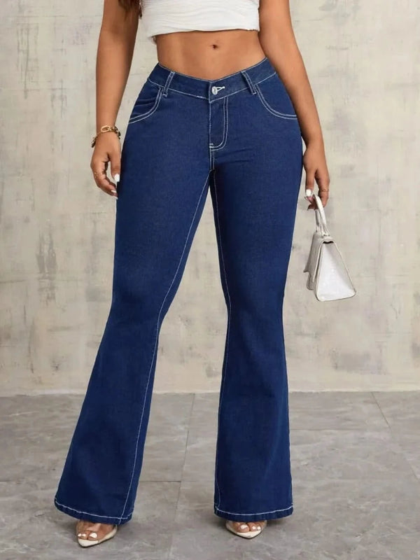 Flare Jeans with Pockets - ShalayeFashion