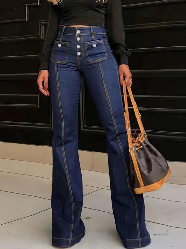 Flare Jeans with Pockets - ShalayeFashion