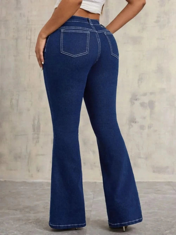 Flare Jeans with Pockets - ShalayeFashion