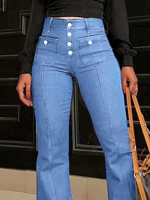 Flare Jeans with Pockets - ShalayeFashion