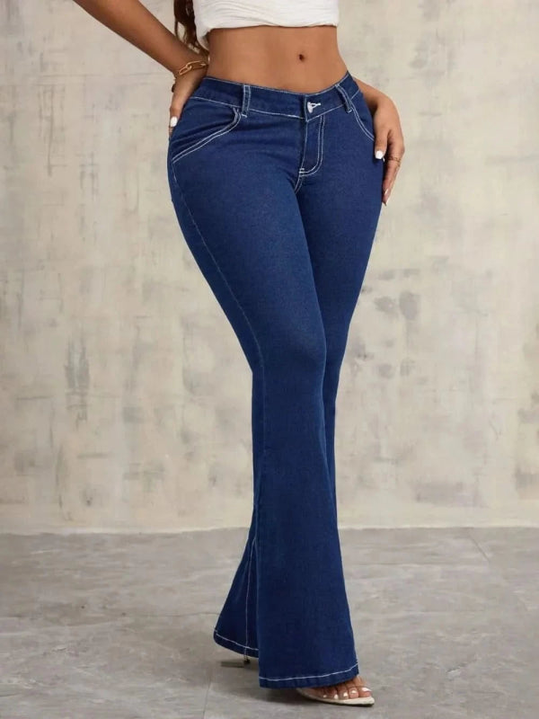 Flare Jeans with Pockets - ShalayeFashion