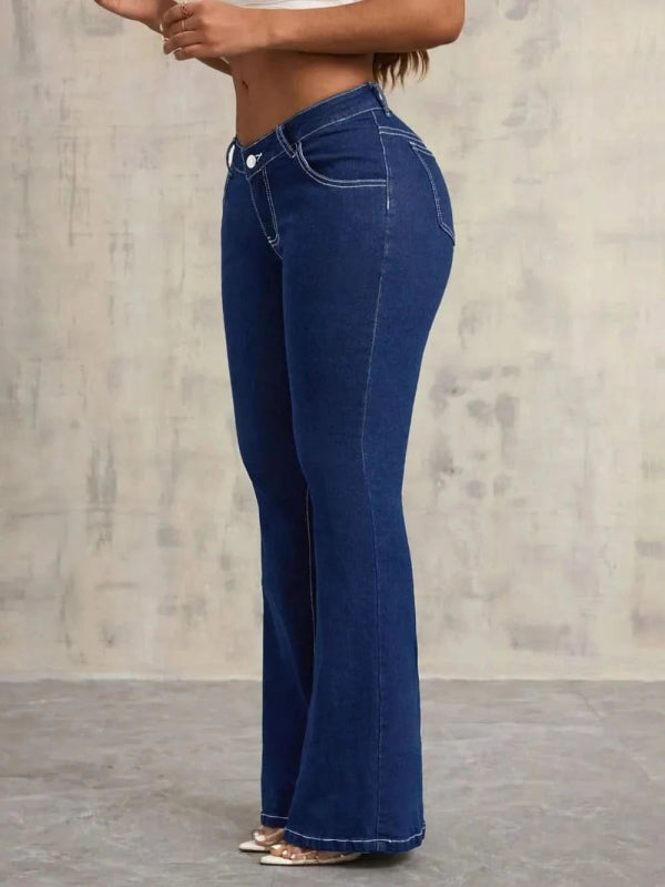 Flare Jeans with Pockets - ShalayeFashion