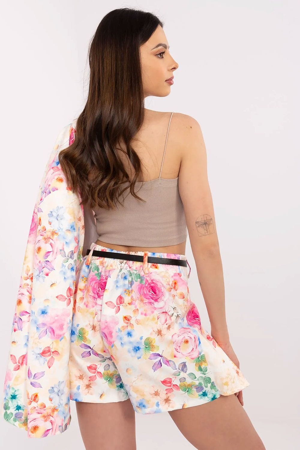 Floral Blazer Shorts Set High Waisted - ShalayeFashion
