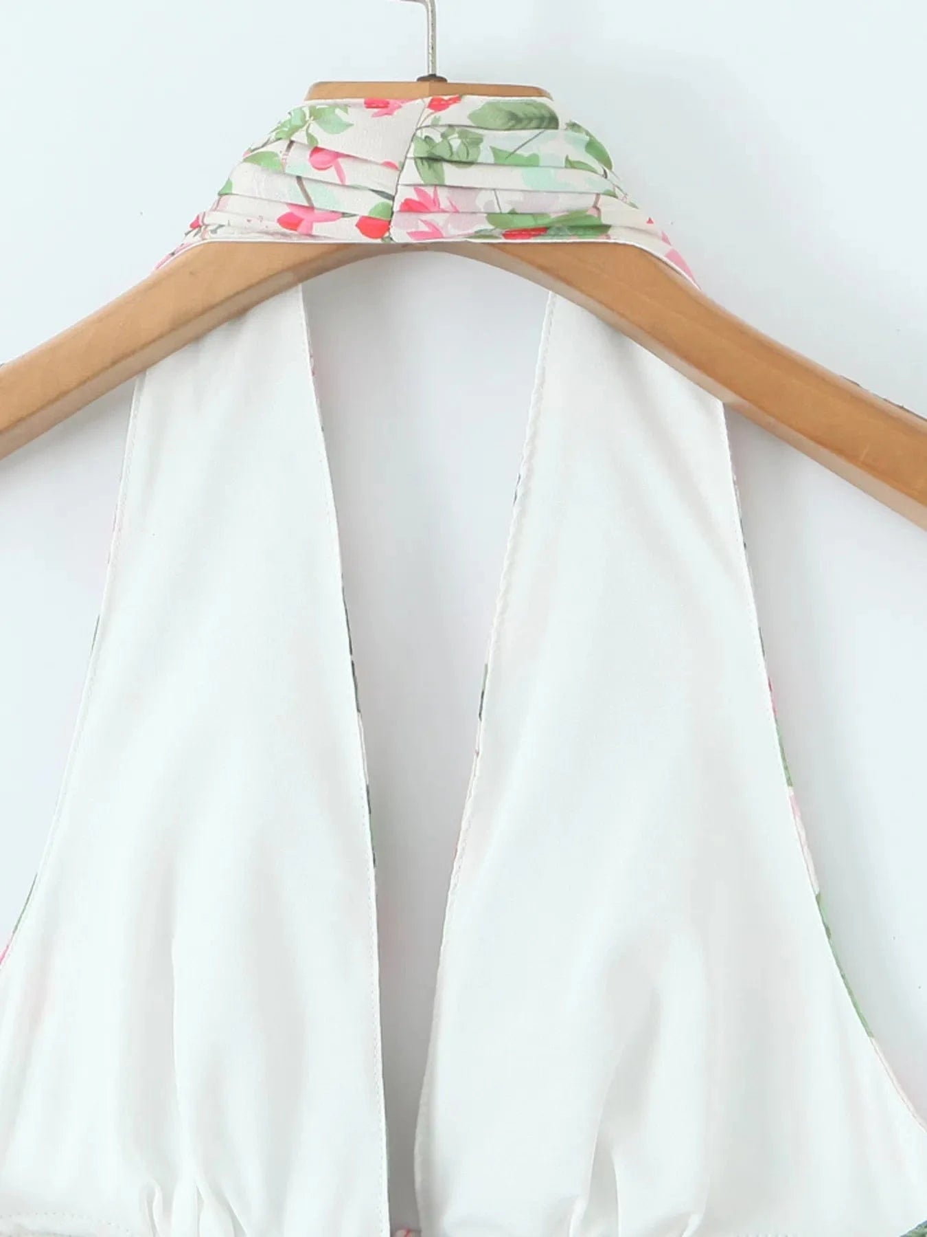 Floral Halter Neck Mini Dress - ShalayeFashion