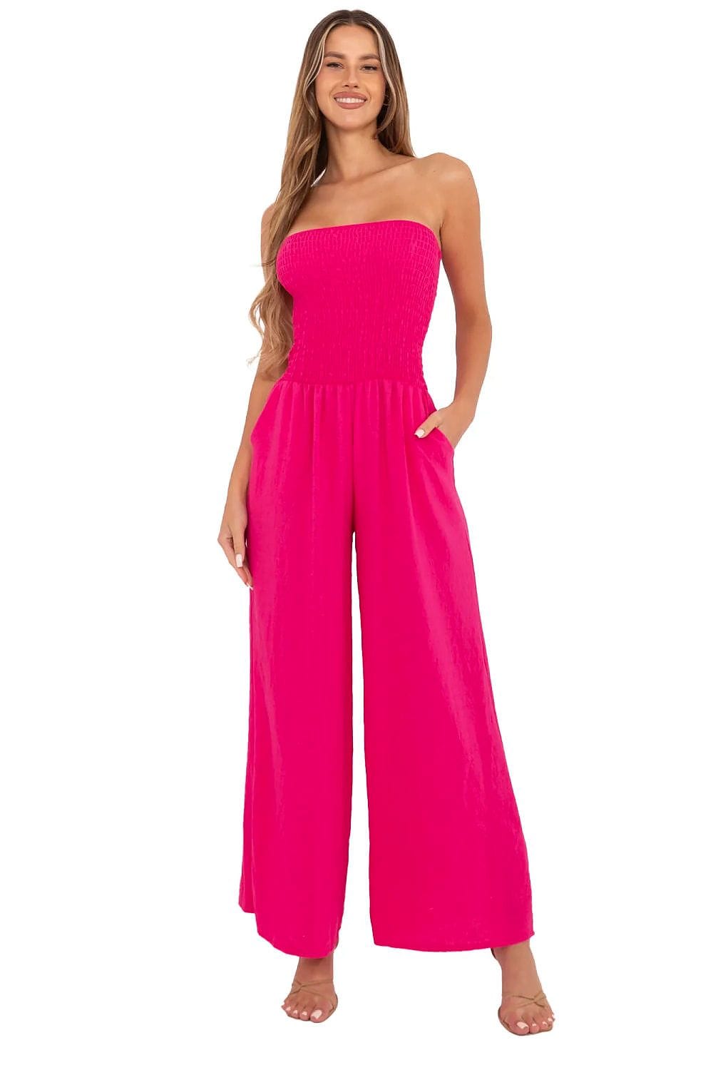 Floral Jumpsuit Shoulder Ruffles Mini Length - ShalayeFashion