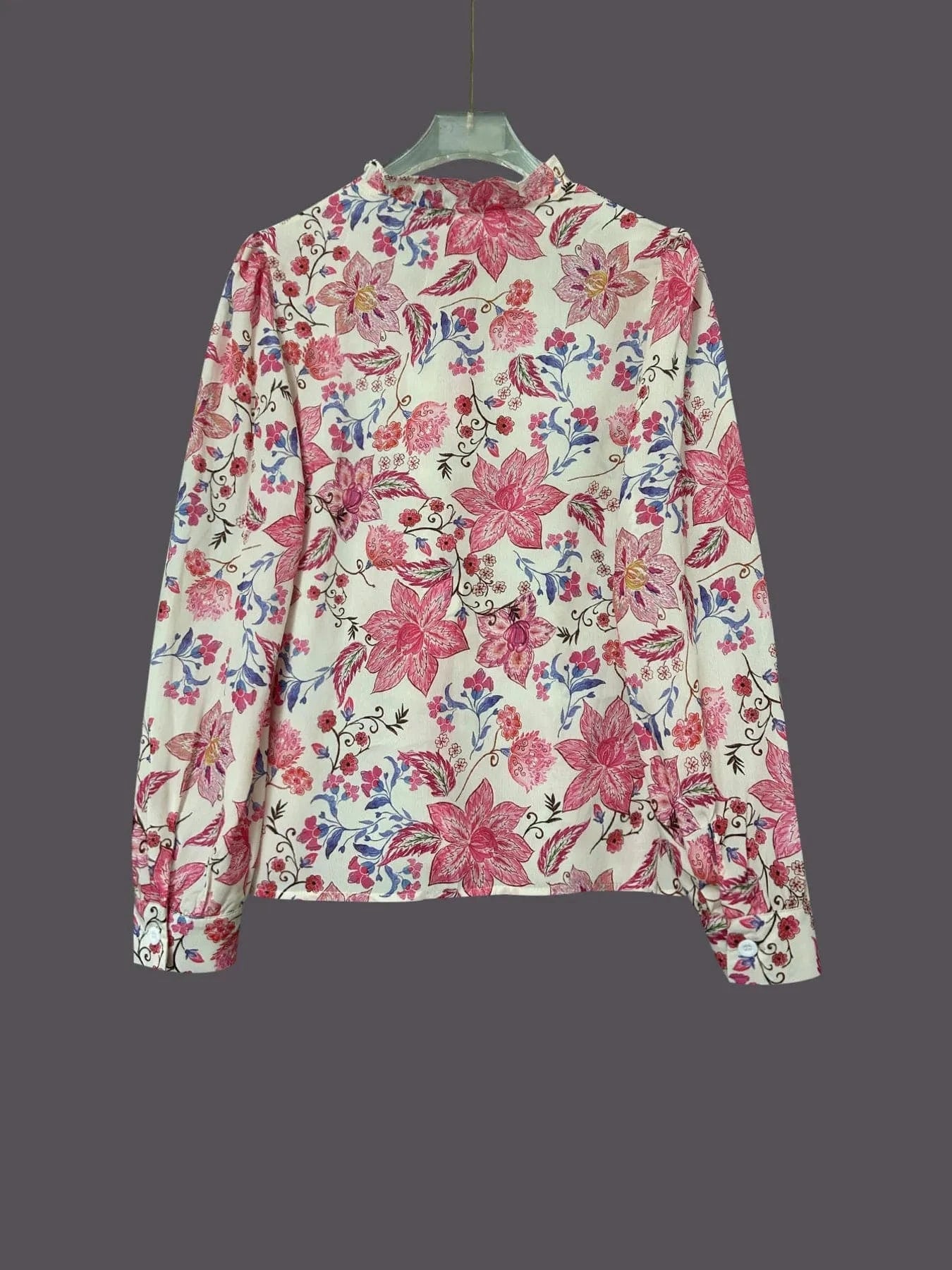 Floral Print Button Up Shirt - ShalayeFashion