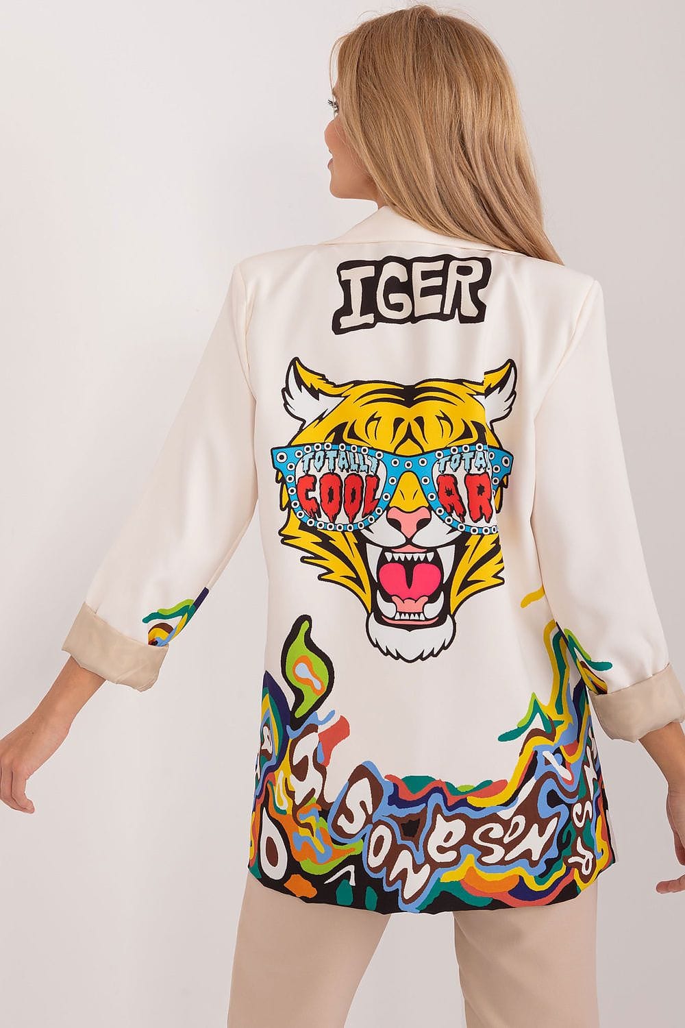 Floral Print Jacket Button Closure Lined - ShalayeFashion