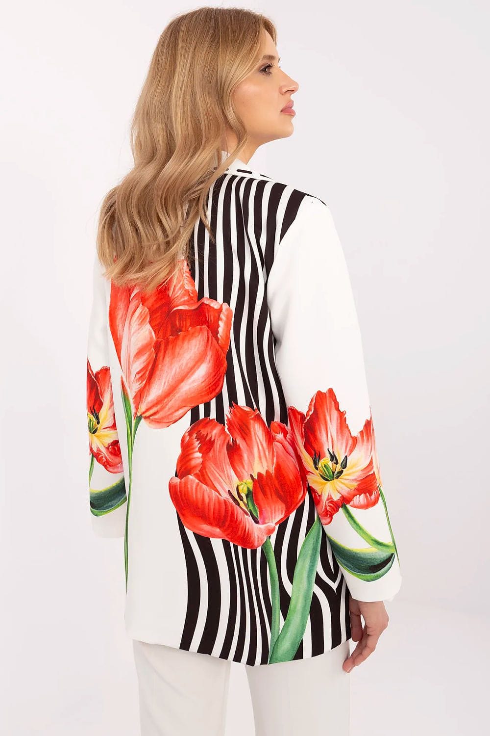 Floral Print Jacket Button Closure Lined - ShalayeFashion