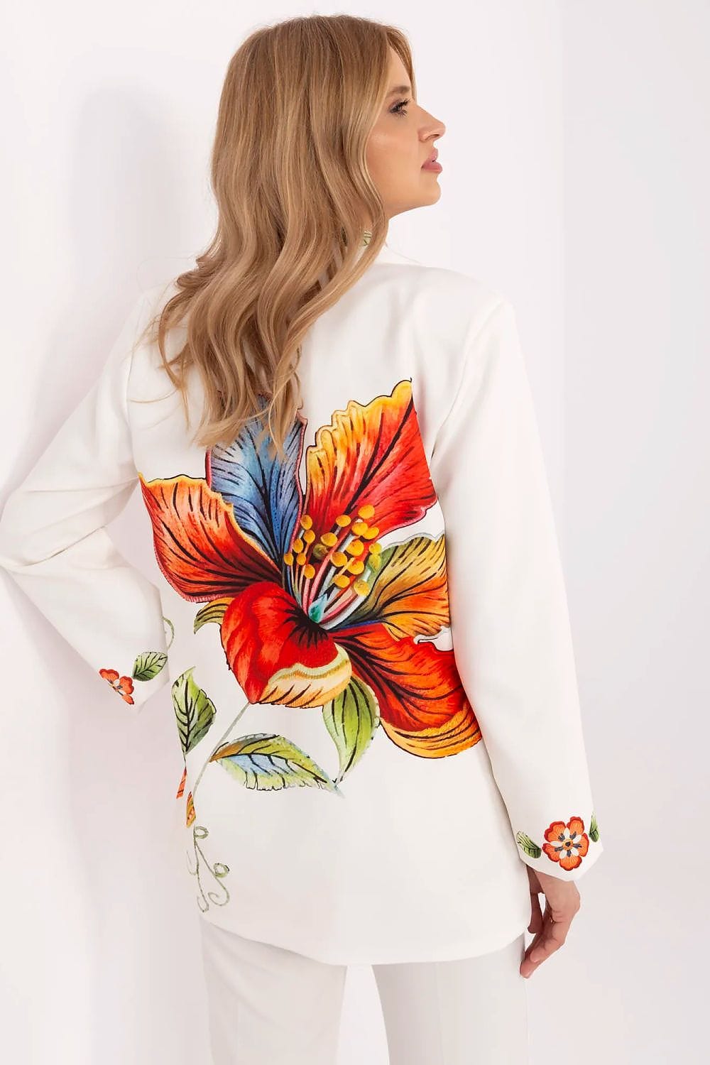 Floral Print Jacket Button Closure Lined - ShalayeFashion