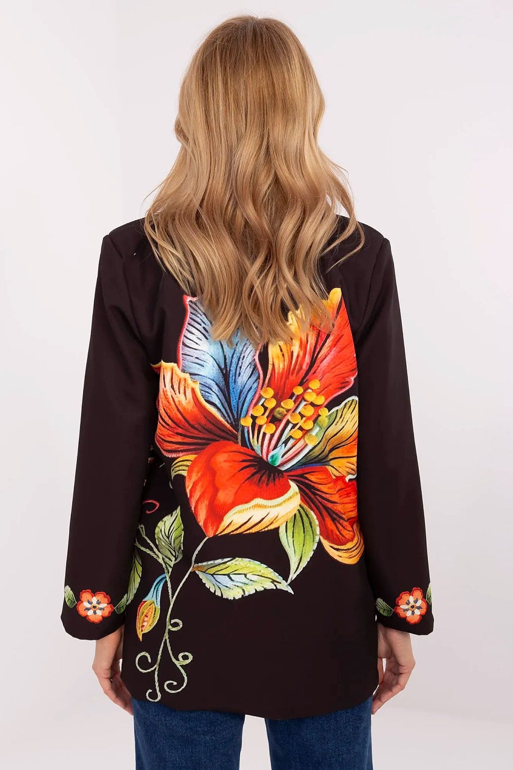 Floral Print Jacket Button Closure Lined - ShalayeFashion