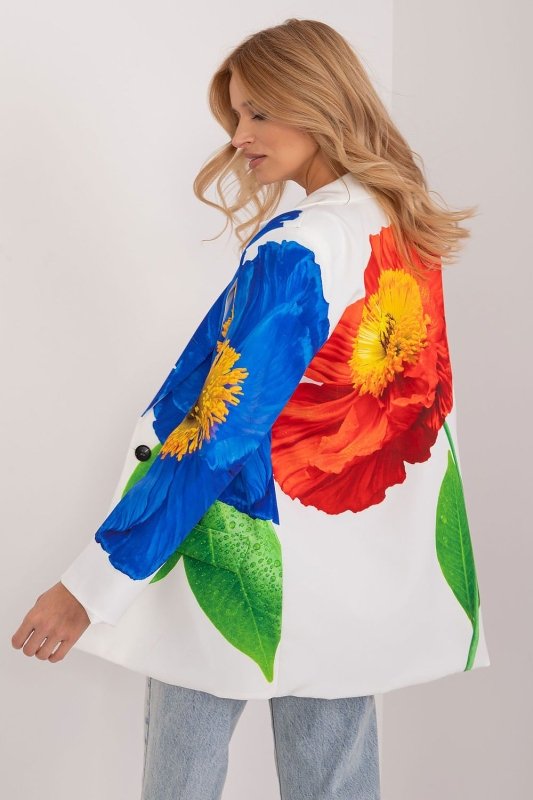 Floral Print Jacket Button Closure Lined - ShalayeFashion