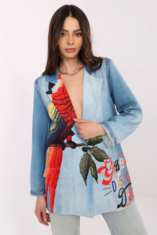 Floral Print Jacket Button Closure Lined - ShalayeFashion