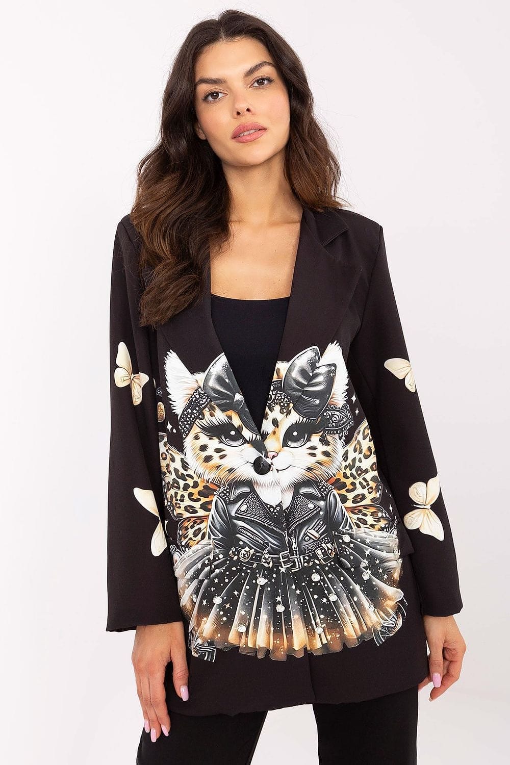 Floral Print Jacket Button Closure Lined - ShalayeFashion