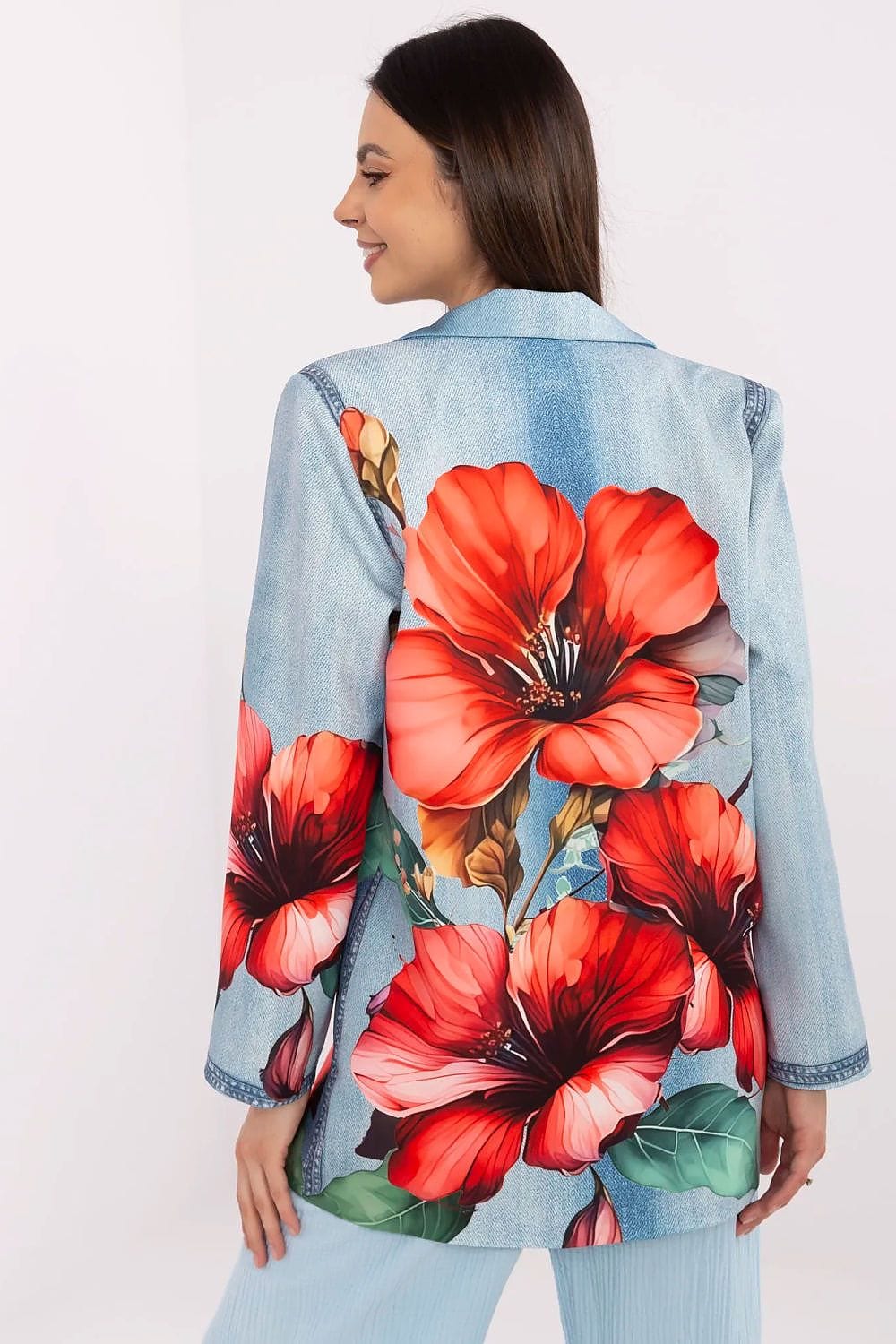 Floral Print Jacket Button Closure Lined - ShalayeFashion