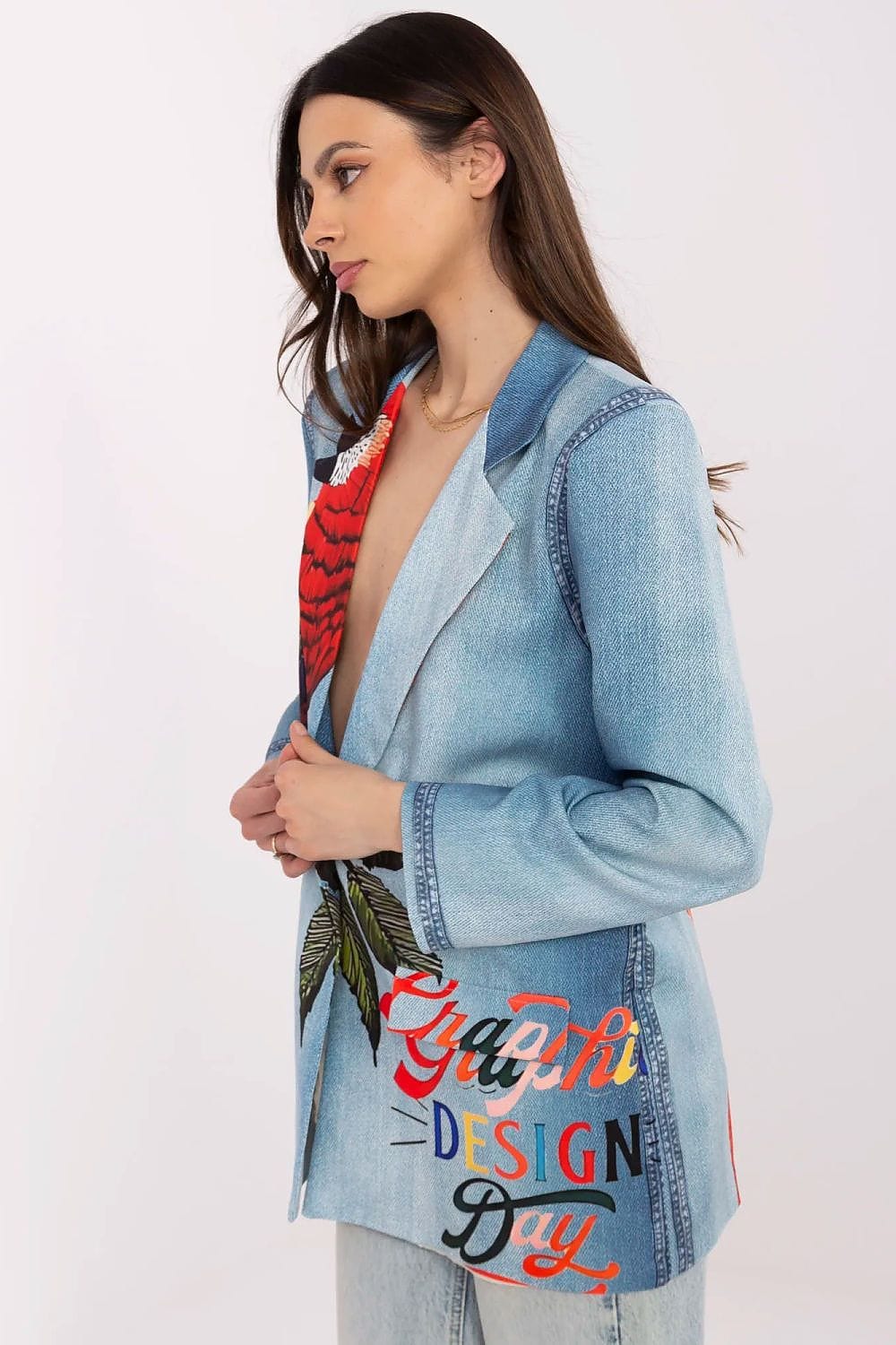 Floral Print Jacket Button Closure Lined - ShalayeFashion