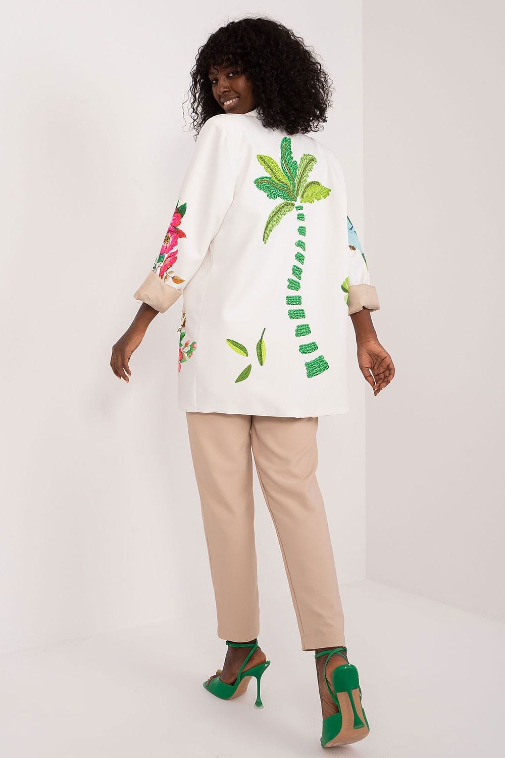 Floral Print Jacket Button Closure Lined - ShalayeFashion