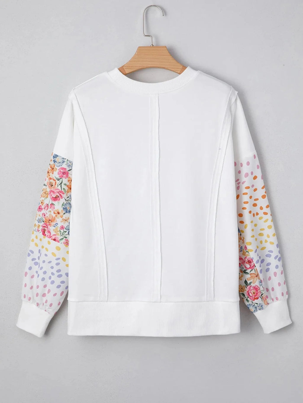 Floral Print Long Sleeve Sweatshirt - ShalayeFashion