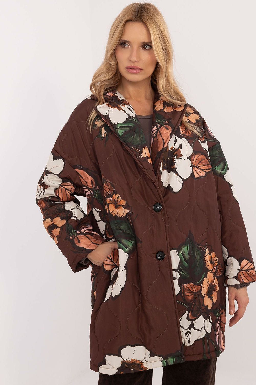 Floral Print Transitional Jacket Women - ShalayeFashion