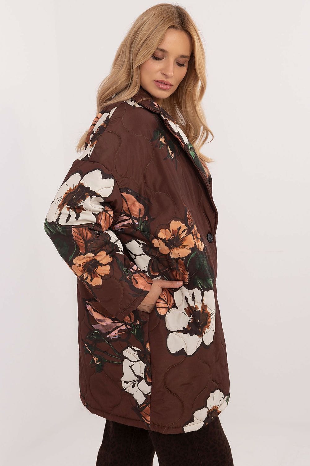 Floral Print Transitional Jacket Women - ShalayeFashion