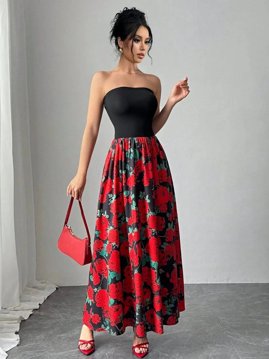 Floral Tube Maxi Dress - ShalayeFashion