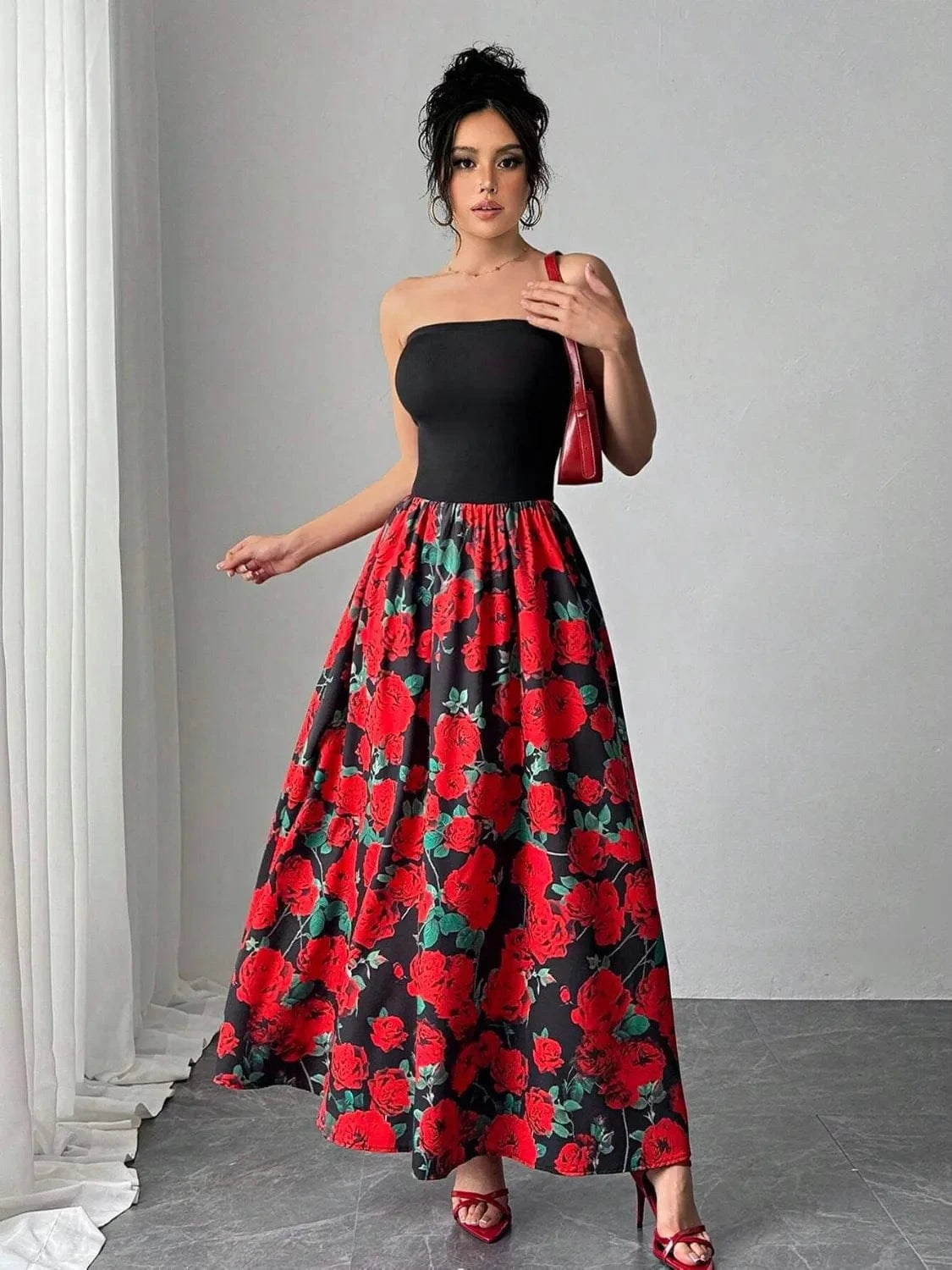 Floral Tube Maxi Dress - ShalayeFashion