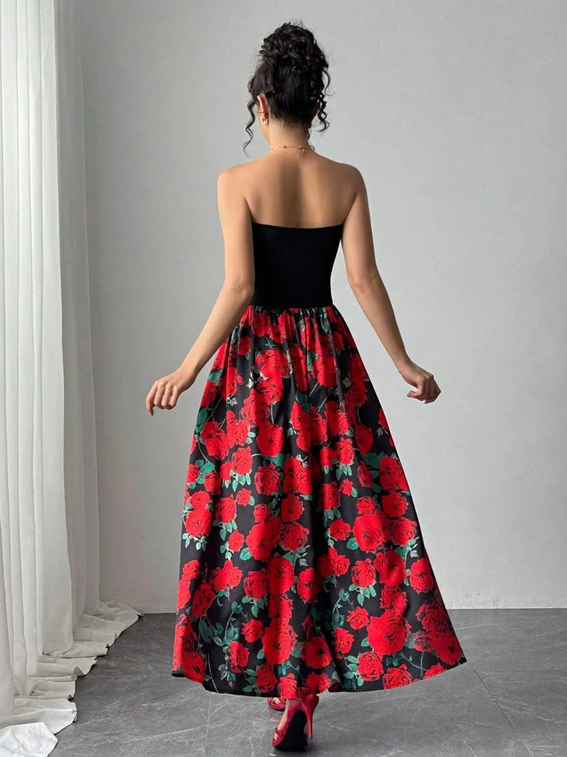Floral Tube Maxi Dress - ShalayeFashion
