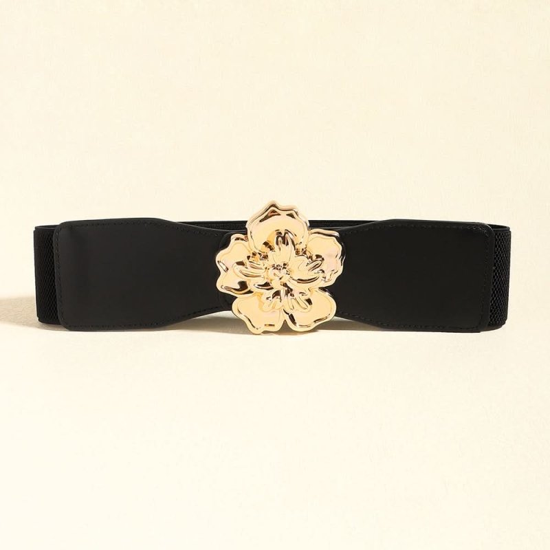 Flower Alloy Buckle Elastic Belt - ShalayeFashion