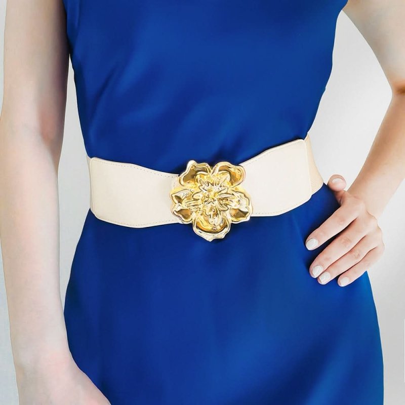 Flower Alloy Buckle Elastic Belt - ShalayeFashion