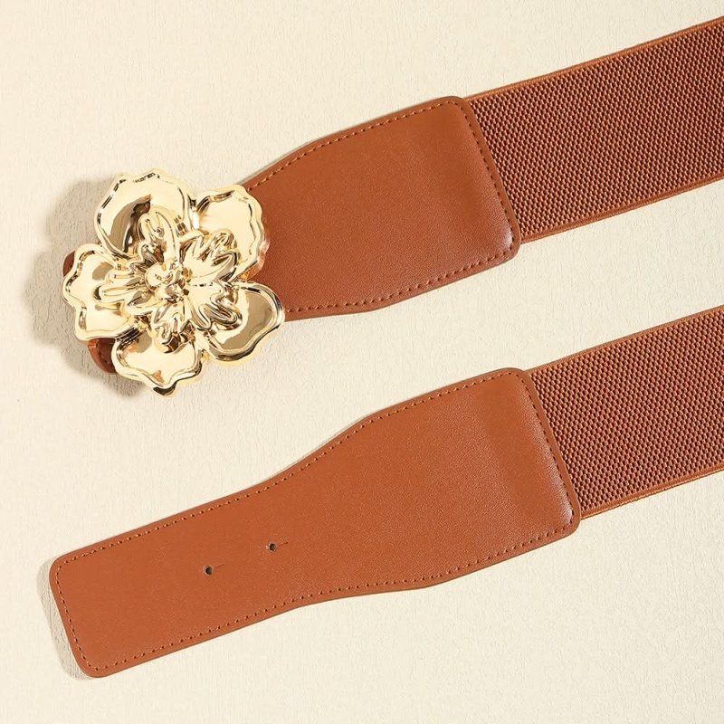 Flower Alloy Buckle Elastic Belt - ShalayeFashion