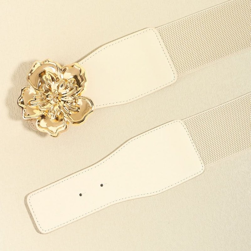 Flower Alloy Buckle Elastic Belt - ShalayeFashion