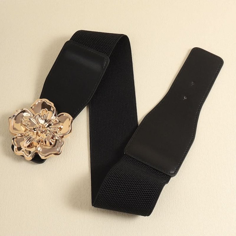 Flower Alloy Buckle Elastic Belt - ShalayeFashion